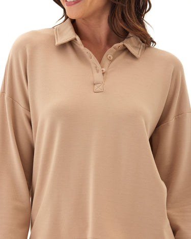 Eleanor Modal Terry Collared Top Womens Tops Long Shirt Threads 4 Thought 