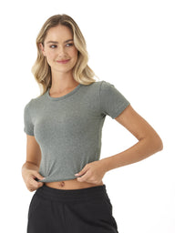 Guadalupe Heather Luxe Jersey Crop Tee Womens Tops Short Tee Threads 4 Thought 