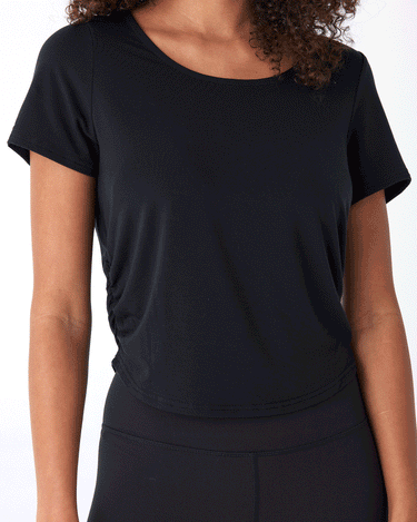 Deena Tencel Jersey Ruched Tee Womens Tops Short Threads 4 Thought 