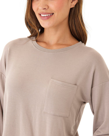 Shaina Modal Terry Pocket Long Sleeve Womens Tops Long Tee Threads 4 Thought 