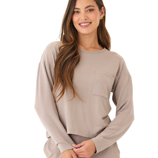 Shaina Modal Terry Pocket Long Sleeve Womens Tops Long Tee Threads 4 Thought 