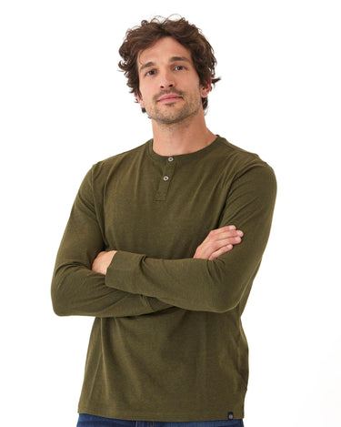 Baseline Long Sleeve Triblend Henley Mens Tops Tshirt Long Henley Threads 4 Thought 