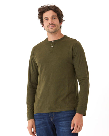 Baseline Long Sleeve Triblend Henley Mens Tops Tshirt Long Henley Threads 4 Thought 