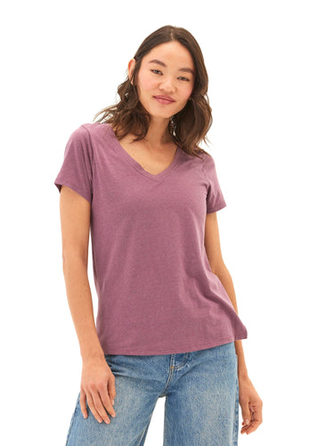 Pattie Triblend V-Neck Tee Womens Tops Short Tee Threads 4 Thought 