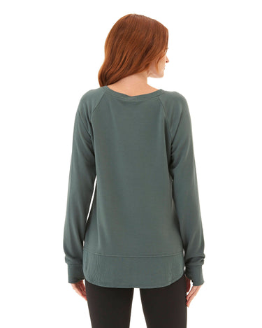 Leelu Feather Fleece Raglan Pullover Womens Tops Long Tee Threads 4 Thought 