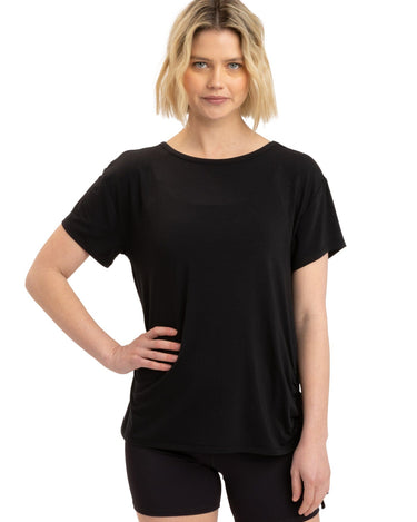 Nia Side Ruched Jersey Tee Womens Tops Short Threads 4 Thought 