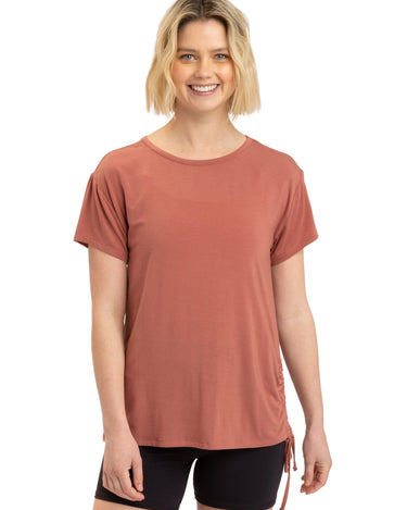 Nia Side Ruched Jersey Tee Womens Tops Short Threads 4 Thought 