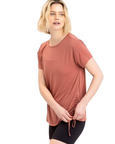 Nia Side Ruched Jersey Tee Womens Tops Short Threads 4 Thought 