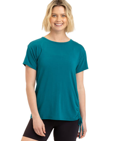 Nia Side Ruched Jersey Tee Womens Tops Short Threads 4 Thought 