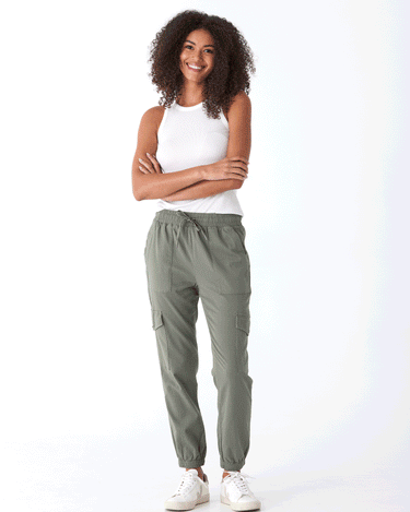 Delilah Stretch Twill Cargo Jogger 27" Womens Bottoms Pants Threads 4 Thought 