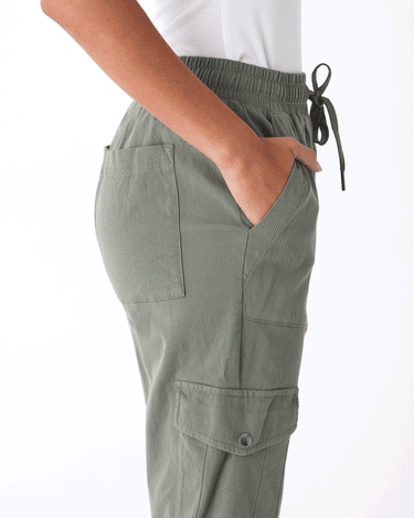 Delilah Stretch Twill Cargo Jogger 27" Womens Bottoms Pants Threads 4 Thought 