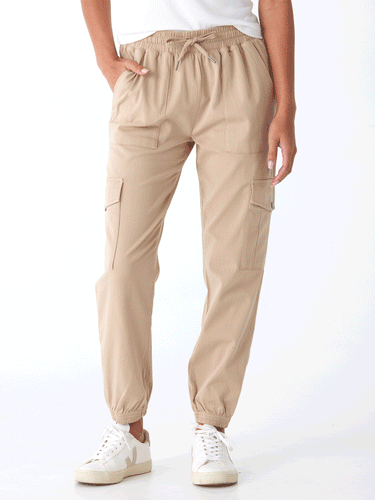 Delilah Stretch Twill Cargo Jogger 27" Womens Bottoms Pants Threads 4 Thought 