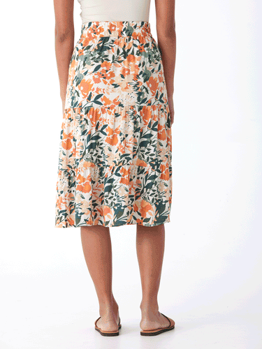 Kathleen Printed Woven Midi Skirt Womens Bottoms Skirt Threads 4 Thought 