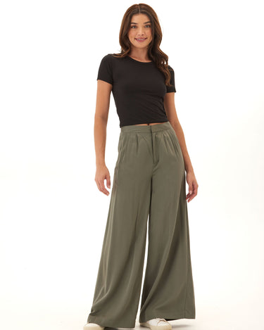 Samirah EcoVero Woven Pleated Wide Leg Pant Womens Bottoms Pants Threads 4 Thought 