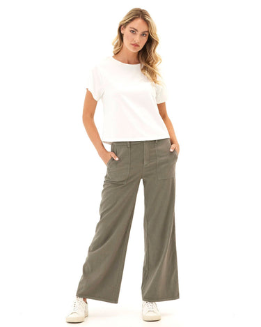 Pamela Stretch Twill Wide Leg Pant Womens Bottoms Pants Threads 4 Thought 