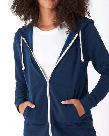 Triblend Zip Hoodie Womens Outerwear Sweatshirt Threads 4 Thought 