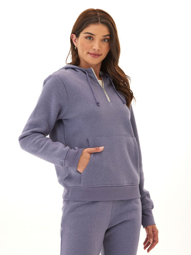 Sinead 1/4 Zip Triblend Fleece Hoodie Womens Outerwear Sweatshirt Threads 4 Thought 