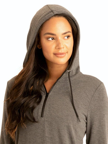 Kyanna FeatherLoop Half Zip Hoodie Womens Outerwear Sweatshirt Threads 4 Thought 