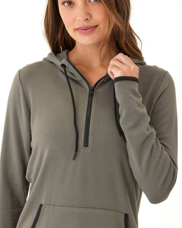 Kyanna FeatherLoop Half Zip Hoodie Womens Outerwear Sweatshirt Threads 4 Thought 