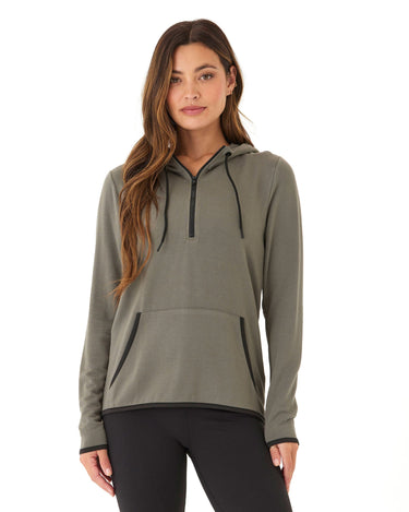 Kyanna FeatherLoop Half Zip Hoodie Womens Outerwear Sweatshirt Threads 4 Thought 