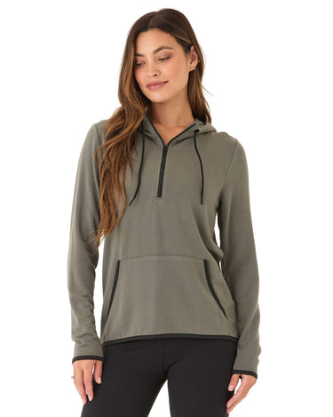 Kyanna FeatherLoop Half Zip Hoodie Womens Outerwear Sweatshirt Threads 4 Thought 