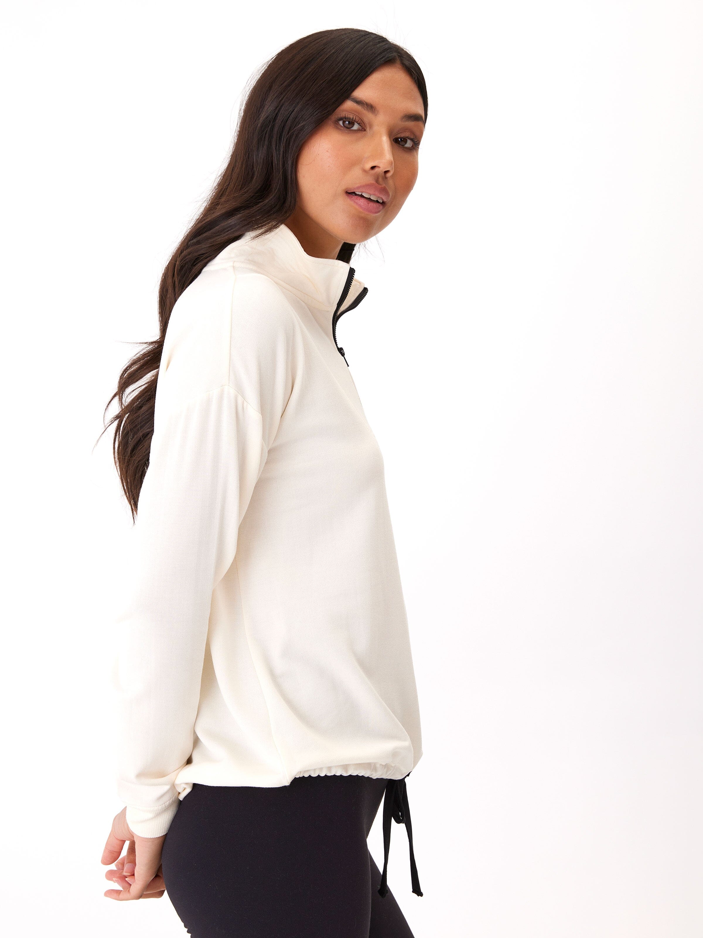 Nyla Feather Fleece Half Zip Pullover – Threads 4 Thought