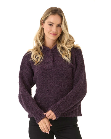 Tanisha Boucle Henley Hoodie Womens Outerwear Sweater Threads 4 Thought 