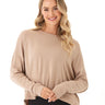 Raylin Feather Fleece Back Detail Top Womens Tops Long Tee Threads 4 Thought 