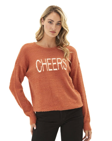 Fuzzy Knit Cheers Graphic Pullover Threads 4 Thought 