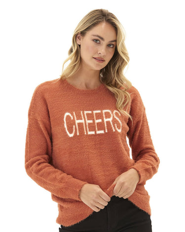 Fuzzy Knit Cheers Graphic Pullover Threads 4 Thought 