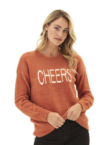 Fuzzy Knit Cheers Graphic Pullover Threads 4 Thought 