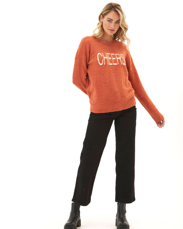 Fuzzy Knit Cheers Graphic Pullover Threads 4 Thought 