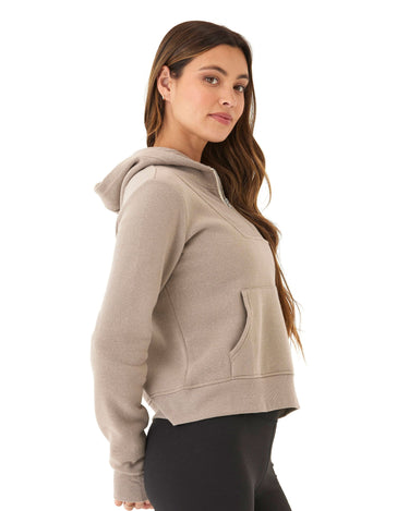 Tyra Triblend Fleece 1/4-Zip Hoodie Womens Outerwear Sweatshirt Threads 4 Thought 