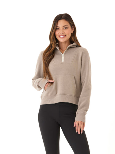 Tyra Triblend Fleece 1/4-Zip Hoodie Womens Outerwear Sweatshirt Threads 4 Thought 