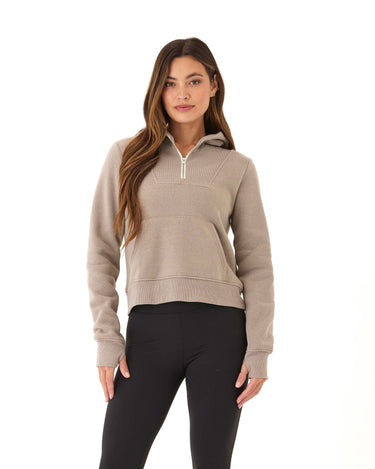 Tyra Triblend Fleece 1/4-Zip Hoodie Womens Outerwear Sweatshirt Threads 4 Thought 