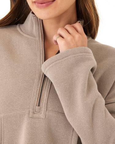 Nikki Triblend Fleece 1/2-Zip Mock Neck Womens Outerwear Sweatshirt Threads 4 Thought 