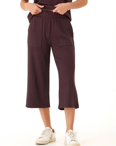 Beatrice Dream Fleece Wide Leg Capri Pant Womens Bottoms Sweatpants Threads 4 Thought 