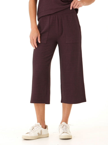 Beatrice Dream Fleece Wide Leg Capri Pant Womens Bottoms Sweatpants Threads 4 Thought 