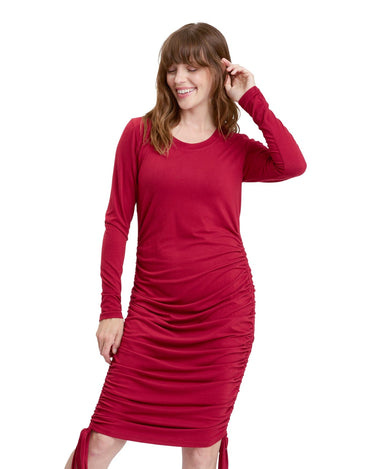 Thia Luxe Jersey Ruched Midi Dress Womens Tops Long Threads 4 Thought 