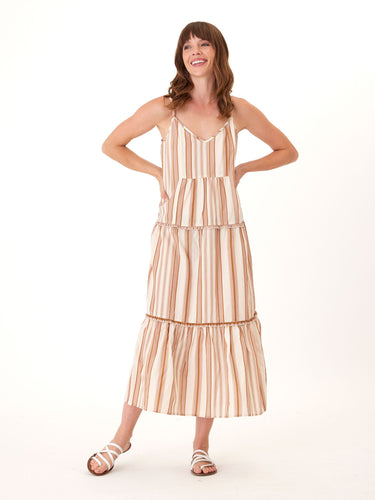 Gina Linen Stripe Tiered Dress Womens Dresses Threads 4 Thought 