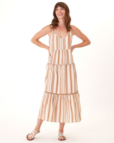 Gina Linen Stripe Tiered Dress Womens Dresses Threads 4 Thought 