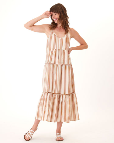 Gina Linen Stripe Tiered Dress Womens Dresses Threads 4 Thought 