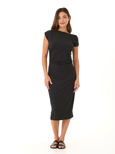 Leoni Luxe Jersey Ruched Midi Dress Womens Dresses Threads 4 Thought 