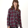 Marlow Woven Button-Up Plaid Shirt Womens Tops Long Threads 4 Thought 