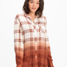 Marlow Woven Button-Up Plaid Shirt Womens Tops Long Threads 4 Thought 