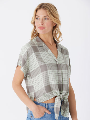 Sheena Woven Button Up Womens Tops Short Threads 4 Thought 