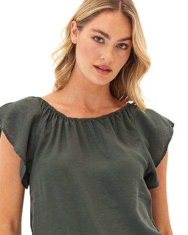 Henrietta Linen Top Womens Tops Short Threads 4 Thought 