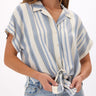 Sheena Woven Button Up Womens Tops Short Threads 4 Thought 