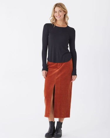 Goldie Stretch Corduroy Midi Skirt Threads 4 Thought 