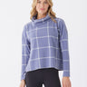 Loren Prairie Plaid Knit Fleece Cowl Neck Top Threads 4 Thought 